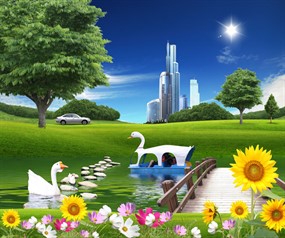 唯美游乐园风景PSD素材